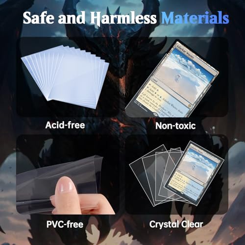 600ct Perfect Fit Sleeves, Perfect Fit Card Sleeves, Inner Sleeves MTG, Exact Fits Sleeve for Double-Sleeving, High Clarity Trading Card Sleeve for PKM, TCG, Gaming Cards
