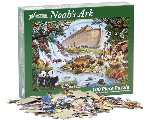 Vermont Christmas Company Noah's Ark Jigsaw Puzzle 100 Piece, Large Pieces Perfect for Kids and Seniors
