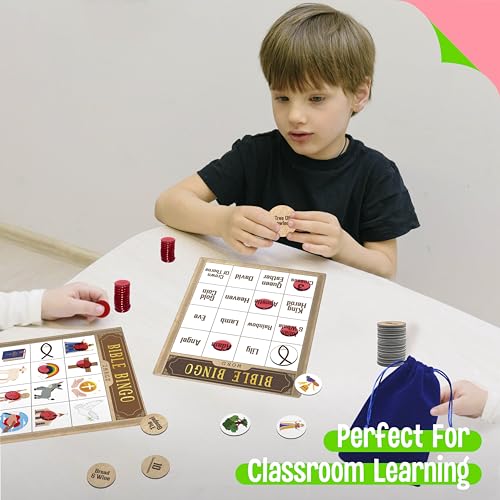 SpriteGru Bible Bingo Game, Multiple Players Bingo Game for Christian, Bible School Kids Christian Sunday Church - style: Bible Bingo Game