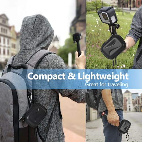 JSVER Mini Carrying Case for GoPro Hero 13/12/11/10/9/8/7/6/5/4/3, DJI Osmo Action, AKASO EK7000 / EK7000 Pro / V50 Pro/Brave 4, Campark ACT74 / ACT76, Dragon Touch Vision 3, YI Lite / 4K+ - size: Small-T2