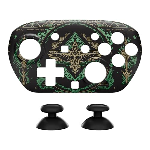 eXtremeRate DIY Replacement Faceplate Shell for Nintendo Switch 2 Pro Controller, Custom Front Housing Case, Thumbsticks and Screwdriver Tools for Switch 2 Pro Controller - Totem of Kingdom Black - color: Totem of Kingdom Black