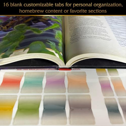 DND 2024 Player’s Handbook Index Tabs. 110 Premium Sticky Tabs for the Dungeons and Dragons 2024 Player Handbook with 2 Erasable Character Sheets.