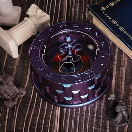 CZYY Roulette Dice, 7-in-1 Metal Fidget Spinner for DND, Tabletop RPG | 7 Dice Functions from D4 to D20 & D%, EVA Carrying Case, Accessories for RPG Game Nights, Gift for RPG Players, Blue