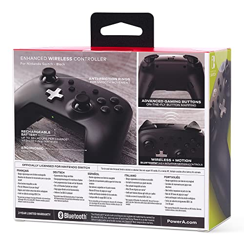 PowerA Enhanced Wireless Controller for Nintendo Switch/Switch 2 / Switch Lite/OLED Model - Black - Gamepad, game controller, Officially Licensed - color: Black