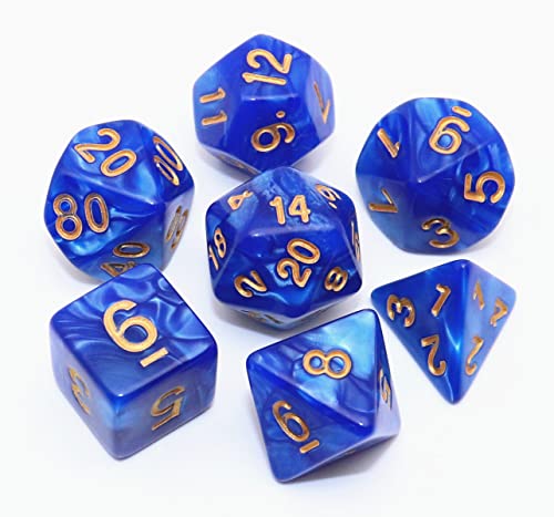 Blue DND Dice Set for Dungeon and Dragons D&D RPG Role Playing Games Polyhedral Dice with Bag - color: Blue Dice