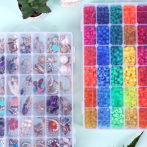 Bead Organizer Storage 4 Pack 36 Grid Jewelry Tackle Craft Box Adjustable - color: 4 Pack