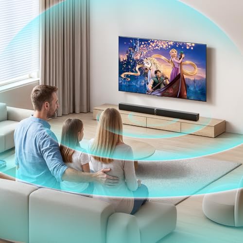 MZEIBO Sound Bar, TV Soundbar 80W with Bluetooth 5.3 Stereo Immersive Sound Detachable 2-in-1 Design for Home Theater Smart TV PC & Music Experience
