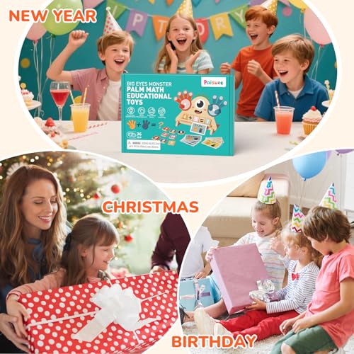 Finger Counting Math Toy for Kids 3-5, Montessori Monster Math Toy with Number Blocks, Hands-On Addition & Subtraction Learning Toy, Educational Birthday Gift for Toddlers - size: SIZE A