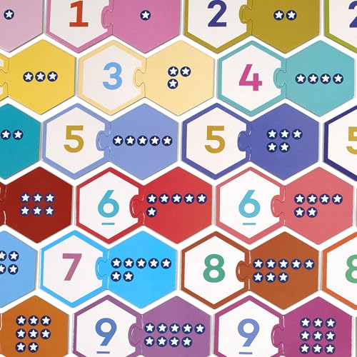 Eeboo Numbers Hexagon Pairs Puzzle, 1 EA - style: Numbers