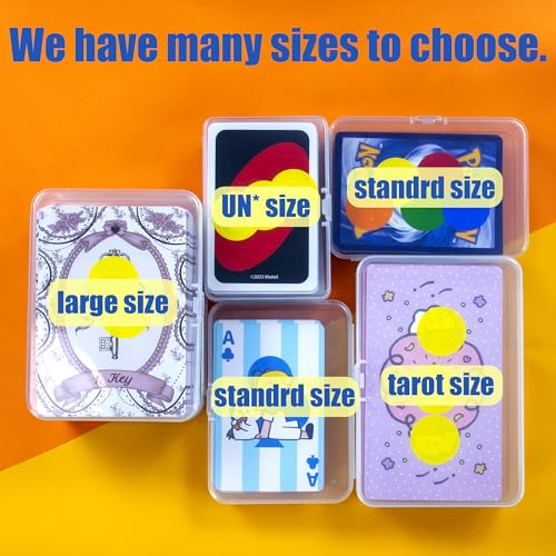 JINUPHION 4 Pcs Playing Card Case, Works for 112 Standard UN* Cards And Other Same Or Smaller Size Very Well, Plastic Clear Card Deck Box Storage,4 1/2" ×3 1/4" ×1 1/8" (NO Cards) - size: 4 pcs UN*