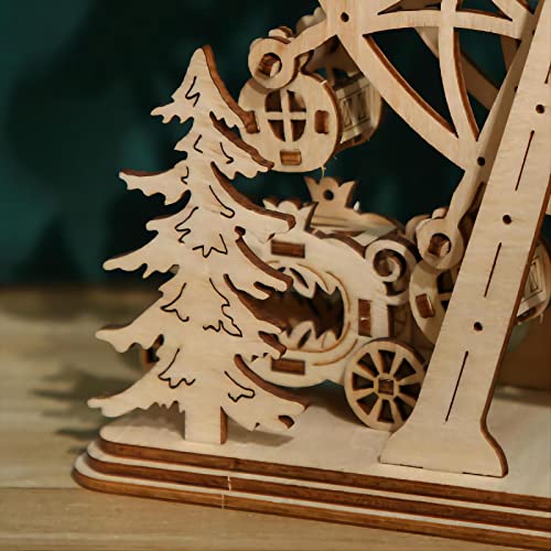 3D Wooden Puzzles Ferris Wheel Model Kits, Brainteaser and Puzzle for Christmas/Birthday,Gifts for Adults and Teens to Build Combination - style: Ferris Wheel