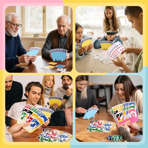 Prudiut 2 PCS Card Holders for Playing Cards, Playing Card Game Holders Tabletop Stand Cards Holder for Adults Seniors Poker Cards Game Accessory
