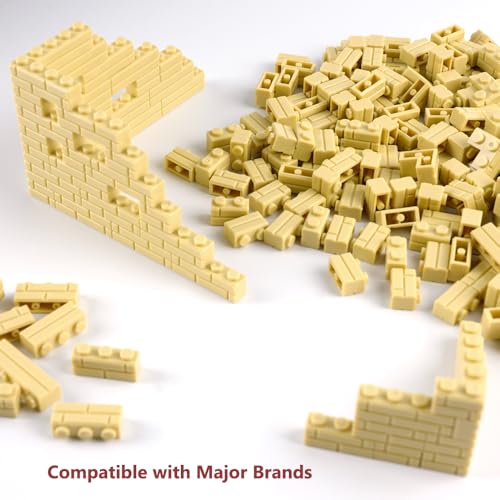 Wall Masonry Profile Bricks Parts: 340 PCS Classic Wall Accessories Building Block(Beige) - color: Beige