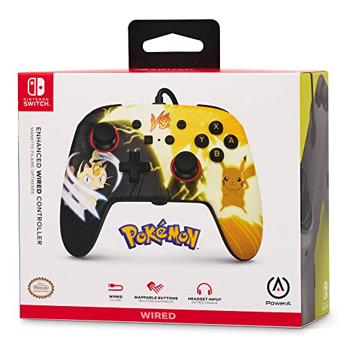 PowerA Enhanced Wired Controller for Nintendo Switch - Pokémon: Pikachu vs. Meowth - color: Pikachu vs. Meowth
