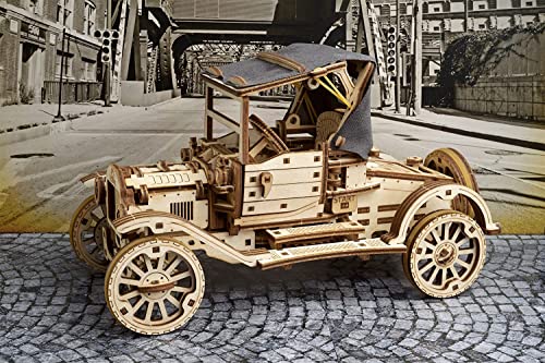 UGEARS Retro Car Model T 3D Wooden Puzzles for Adults - Wooden Model Kits for Adults Model Classic Car Kits Hobbies for Men Models for Adult to Build Brain Teaser, Hobby Set - style: Retro Car Model T