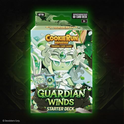 CookieRun TCG: Starter Deck - Guardian Winds - Green Legendary Cookie Wind Archer, Ready-to-Play Character Deck, Braverse Trading Card Battle Game - color: Green
