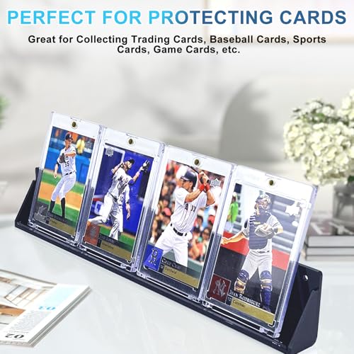 130pt Magnetic Card Holders, 15ct One Card Touch Holder for Trading Cards, Baseball Card Protectors Hard Plastic, Magnetic Thick Card Display Case for Sports Cards, Game Cards - size: 130pt, 15pcs
