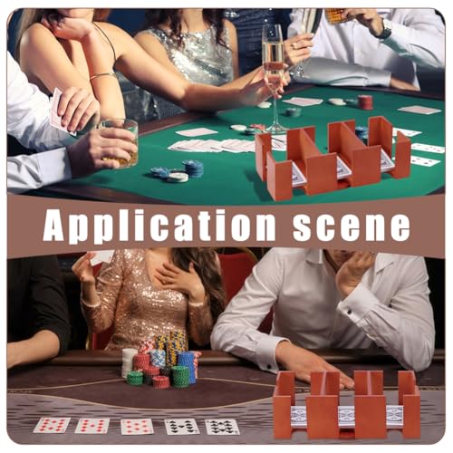 UNICRAFTALE Wooden Card Tray Rotating Deck Poker Card Playing Holder Stacking Tabletop Card Holder Cards Stand Cards Organizer 360 Degree Swivel for Adult Table Games 9.05 x 6.69 x 3.3 Inch