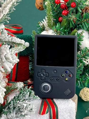 Silicone Case for RG40XXV Retro Handheld Game Console with Lanyard | Anti-Scratch Washable Soft Protective Case for Anbernic RG 40XXV Accessories - color: Black