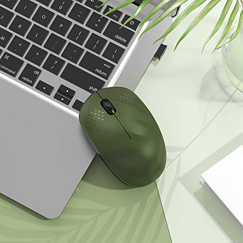 seenda Wireless Mouse for Laptop, 2.4G Noiseless Mouse with USB Receiver - Optical Tracking Portable Computer Mice for Chromebook, PC, Tablet, Windows System, 24 Months Battery Life - Green & Black - color: Green and Black