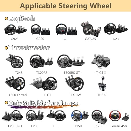 Racing Wheel Stand, Height Adjustable & Foldable Steering Wheal Stand Compatible with Logitech G25,G27,G29,G920 Gaming Cockpit