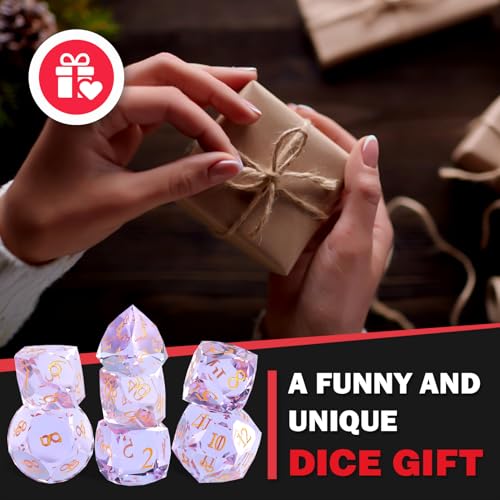 7-Piece Diamond Cut Dice Set for Dungeons and Dragons (D&D) | RPG & Tabletop Games | Premium Gift Box & Durable Design - color: Zs-b