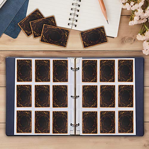 Trading Card Sleeves, JIQEZNL 1440 Pockets Premium Double Side Baseball Card Sleeves Pages for 3 Ring Binder, 9 Pocket Card Sheets Protectors for Standard Pokemon Cards, Sports, Yugioh, Business Cards - size: 80 Sheets