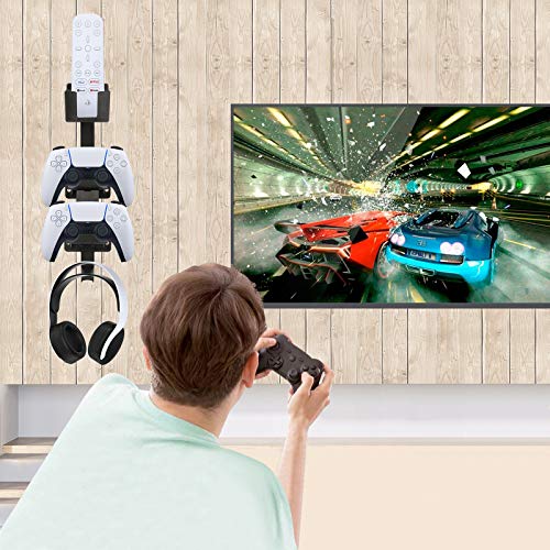 Linkstyle Wall Mounted Headphone and Controller Holder, Compatible with Xbox One, PS4, PS3, Switch, PC Gamepads, Holds up to 3.3lbs