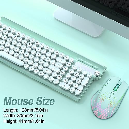 VEGCOO Wireless Gaming Mouse, C30 Silent Click Wireless Rechargeable Gaming Mouse with Double-Click Key and Colorful LED Lights, 3 Level Adjustable DPI for Gaming and Working (Blue) - color: Blue