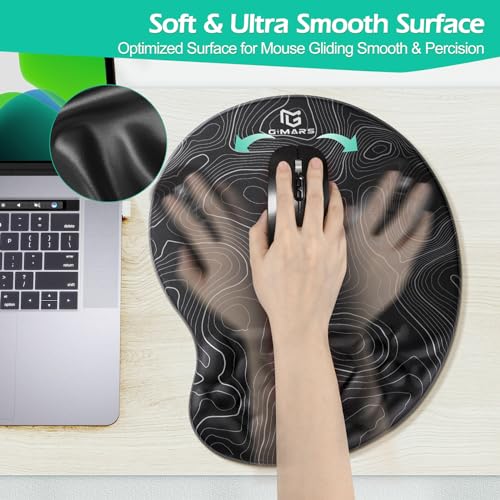 Gimars Upgrade Ergonomic Ultra-Soft Foam Keyboard Mouse Pad Wrist Rest Set, Smooth &Enlarge Wrist Support for Pain Relief, Computer, Laptop, Mac, Gaming, Office - color: Map-2
