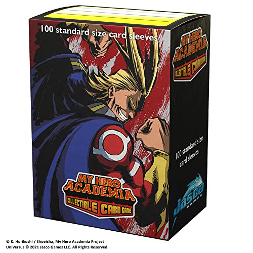 My Hero Academia Collectible Card Game All Might Flex Card Sleeves | 100 Dragon Shield Art Sleeves | Card Game Holder | PVC and Acid-Free | Designed for Use with TCG and LCG Games | Made by JASCO