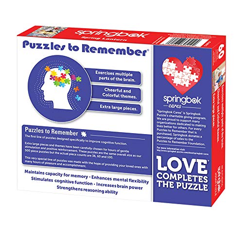 Springbok Puzzle to Remember - Alzheimer & Dementia Activity - 60 Piece Jigsaw Puzzle Spring Lantern - Made in USA