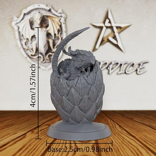AUSPDICE Hatching Dragon Egg Miniature 28mm, Unpainted Fantasy Figure AS425