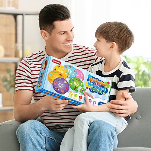 SYNARRY Number and Alphabet Puzzles for Kids Ages 4-6, Alphabet Learning Toys for Kids Ages 3-5, ABC Puzzles Preschool Learning Activities Educational Toys Gifts for 3 4 5 6 7 8 Year Old Boys Girls - style: ABC+numbers(circle)