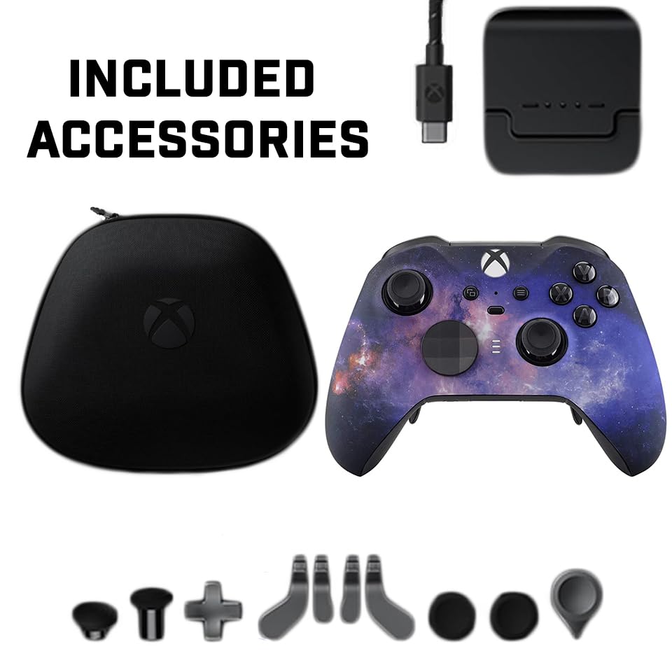 Custom Controllerzz Elite Series 2 Controller Compatible With Xbox One, Xbox Series S and Xbox Series X (Galaxy) - color: Galaxy