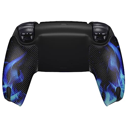 eXtremeRate PlayVital Anti-Skid Sweat-Absorbent Controller Grip for ps5 Controller, Professional Textured Soft Rubber Pads Handle Grips for ps5 Controller - Blue Flame - color: Blue Flame