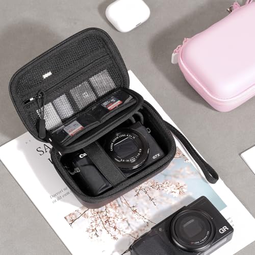 ProCase Hard Shell Digital Camera Case for Canon G7X Mark III, Sony Cybershot, PowerShot SX740, Ricoh GR III, Kodak Pixpro, Compact Small Cameras Travel Carrying Storage Bag Fathers Day Gift-Black - color: Black