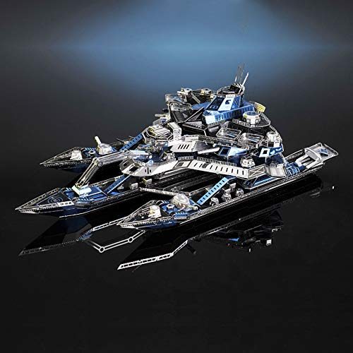 Microworld 3D Metal Puzzle, Military Leader Battleship No.1 Metal Model Kit, Great Challenge 3D Puzzles for Adults, DIY Brain Teaser Assembly Puzzle for Gift - 198 Pieces - color: Battleship No.1