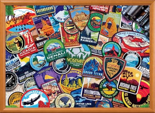 MasterPieces - 1000 Piece Jigsaw Puzzle, National Parks Patches, Fun for Adults, Family, Kids 19.25"x26.75" - style: National Park Patches