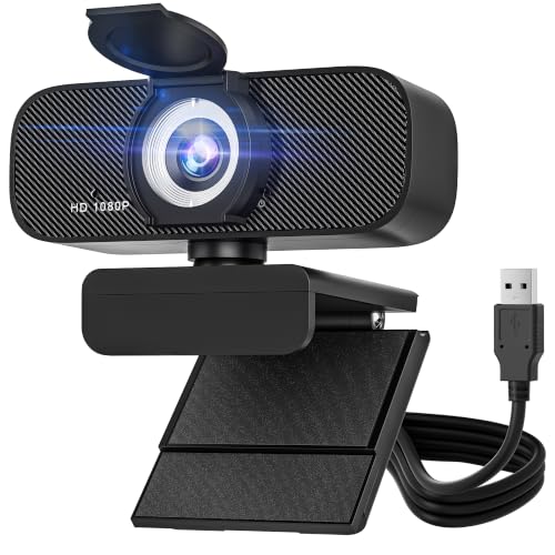Gohero Full HD 1080P Webcam, Black, with Privacy Cover, Noise Cancellation, Auto Focus, for Video Conferencing - color: Black003