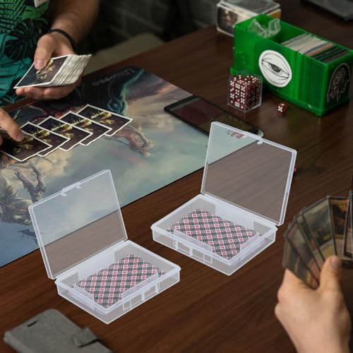 Skylety 12 Pcs blank Playing Card Case, Clear Poker Box Snap Closed, Plastic Playing Game Card Storage Box Holder for Poker, Suitable for 3.7x2.7 Inch