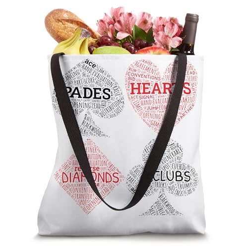 Contract Bridge Terms Duplicate Card Game Bids - Wordart Tote Bag