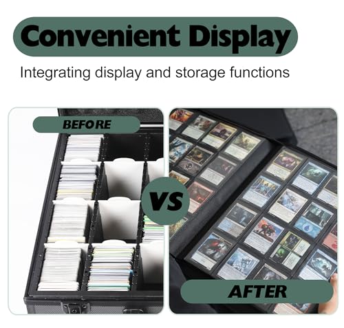 Premium 2000 Pocket Card Binder - 20 Pocket Trading Card Binder with Sleeves Fits 2000 Cards, Ringless Card Album for TCG - Model A,Blackish Green - color: 20P - Blackish Green
