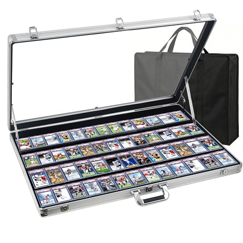 Card Display Case Aluminum Trade Show Display Case Large Portable Trading with Lock for Collectibles, Sports Cards. 24IN x 20IN - Silver - size: 24"X 20'-Silver