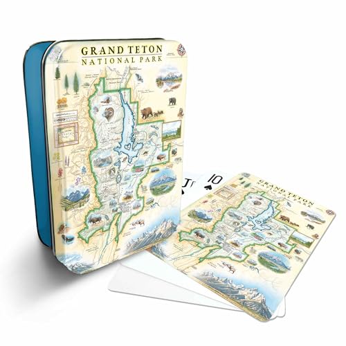 Xplorer Maps Grand Teton National Park Map Standard 52-Deck Playing Cards - Official Vegas Poker Size - color: Grand Teton National Park