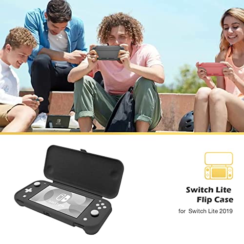 ProCase Flip Cover for Nintendo Switch Lite with 2 Pack Tempered Glass Screen Protectors, Slim Protective Case with Magnetically Detachable Front Cover for Nintendo Switch Lite 2019 -Grey - color: Grey