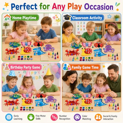 Cinrobiye Animal Counting Game for Kids, Number Matching Game 1-10 with Cute Animal Boards, Fun Educational Activity Games Set for Family Play, Party & Classroom Use