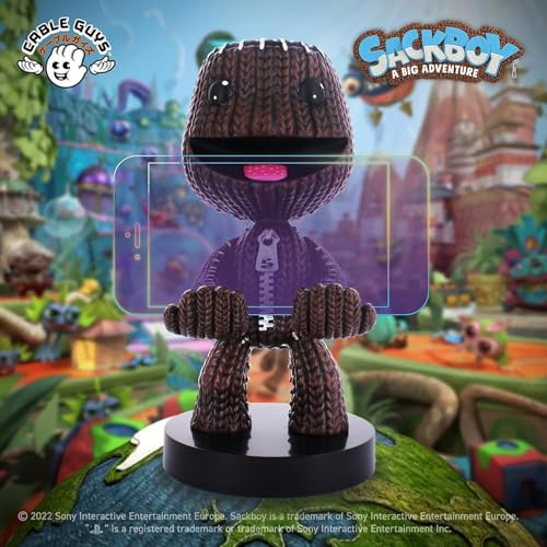 Exquisite Gaming Sackboy Controller Holder - Little Big Planet Official Phone Stand & Cable Guys Figure