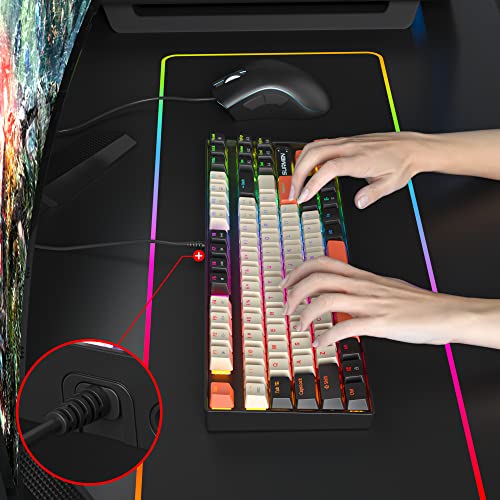 Fogruaden RGB Wired 75% Percent Mechanical Keyboard with Red Switch TKL Mechanical Keyboard 75 Percent, 87 Keys NKRO Compact Gaming Keyboard 75% for Win/Mac Laptop PC Gamer (Carbon/87) - color: Red Switch/87Carbon