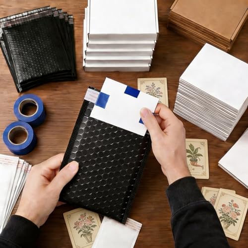 ANSSDO 302 Pcs Trading Cards Shipping Supplies Packaging Protector Kit | Include 100 Packs Bubble Mailers and 200 Pieces Cardboard Sheets for Collectible Cards Mailing Packaging or Wrap Envelopes